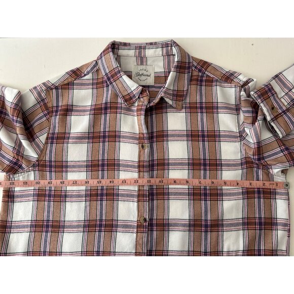 Jachs Girlfriend Women Plaid Button-Up Long Sleeve Shirt Size L  NWOT - Picture 7 of 9